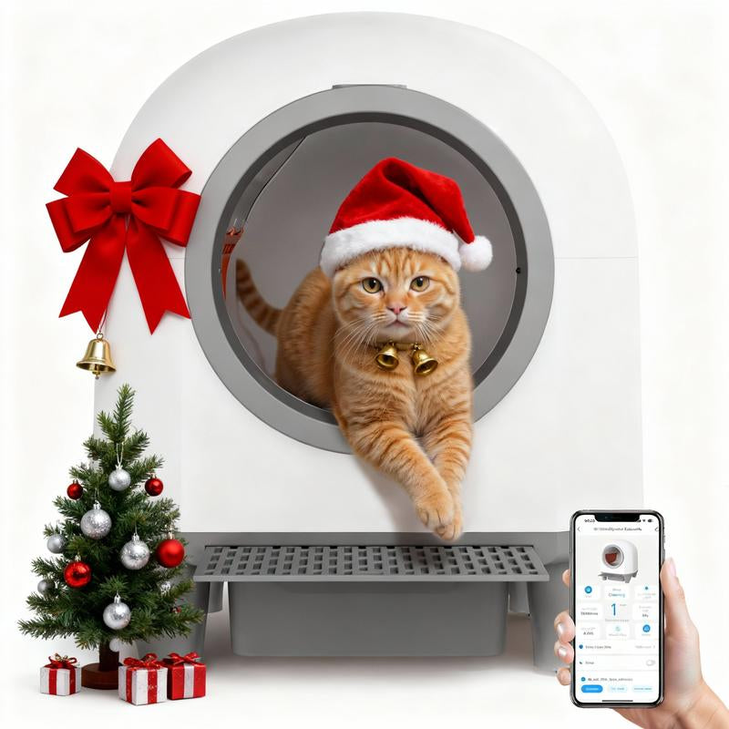 Warcat Smart Low-Noise Auto-Cleaning Litter Box 90L Self Cleaning Cat Litter Box App-Controlled via 2.4G Wifi with 10 Smart Sensors, Safety Protection, Easy Maintenance, Easy Setup & Clean Tiktokshopblackfriday