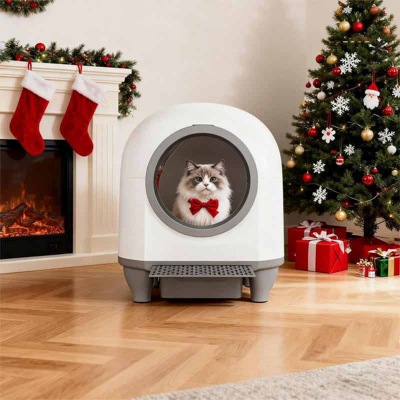 Warcat Smart Low-Noise Auto-Cleaning Litter Box 90L Self Cleaning Cat Litter Box App-Controlled via 2.4G Wifi with 10 Smart Sensors, Safety Protection, Easy Maintenance, Easy Setup & Clean Tiktokshopblackfriday